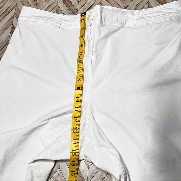 TALBOTS Wide Leg Crop Chino Pants‎ White Cotton Spandex Plus Size Spring Coastal - Picture 7 of 9